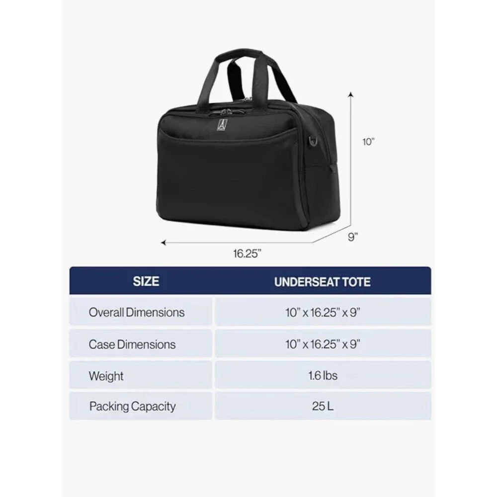 Travelpro Crew Classic Softside Luggage, Underseat Travel Tote Bag Laptop Brief